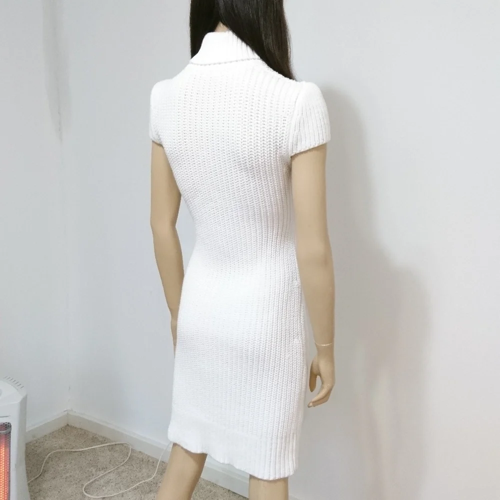 Michael Kors Ivory Turtleneck Knit Sweater Dress - Picture 6 of 7